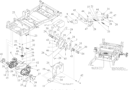 Drive Diagram and Parts List for ZTXS6-60KW (47RICHB8A10)(2023) Cub Cadet Lawn Tractor